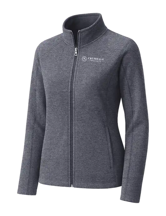 Light Navy Heather Womens Microfleece Full-Zip Jacket w/Crumdale Logo