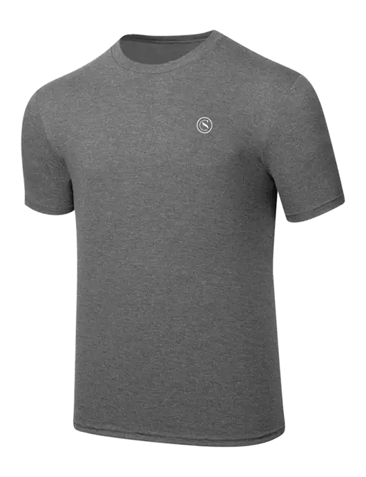 Simply Soft Heathered Medium Grey 4.5oz  Poly/Combed Ring Spun Cotton T-Shirt w/Crumdale Icon Logo