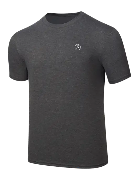Simply Soft Heathered Charcoal 4.5oz  Poly/Combed Ring Spun Cotton T-Shirt w/Crumdale Icon Logo