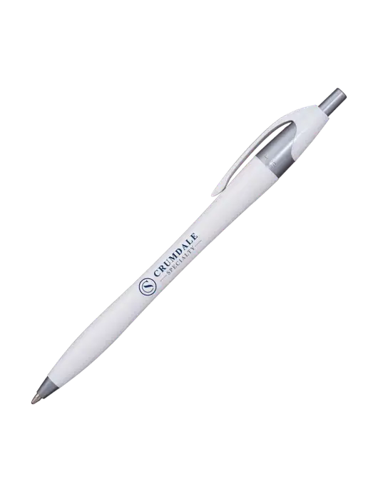 Novella White/Silver Shimmer Pen - Blue Ink w/Crumdale Logo