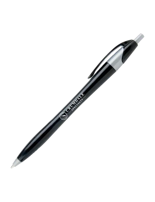 Novella Black/Silver Corporate Pen - Blue Ink w/Crumdale Logo
