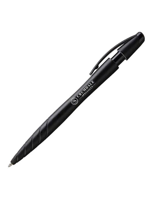 Awali Black Metallic Pen - Black Ink w/Crumdale Logo
