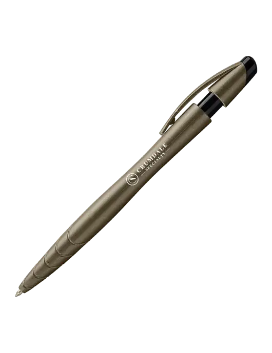 Awali Grey Metallic Pen - Black Ink w/Crumdale Logo