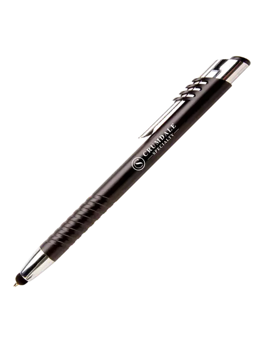 Schirhart Black Stylus Pen - Blue Ink w/Crumdale Logo