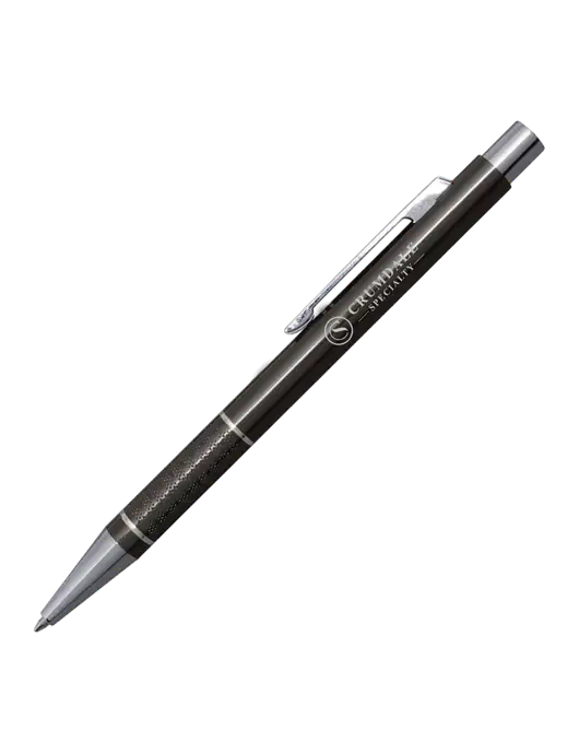 St George Gunmetal Pen - Blue Ink w/Crumdale Logo