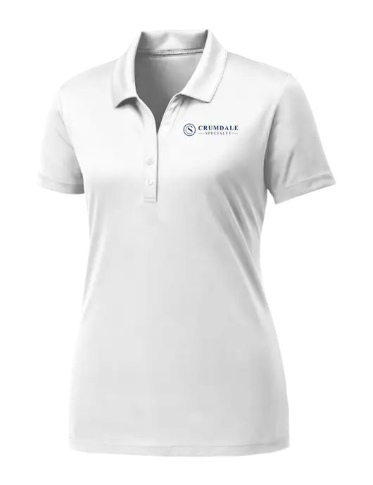 Womens White PosiCharge Competitor Polo w/Crumdale Logo