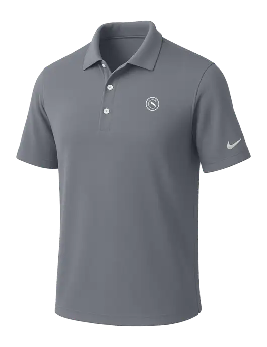 NIKE Medium Grey Dri-Fit Micro Pique Polo w/Crumdale Icon Logo