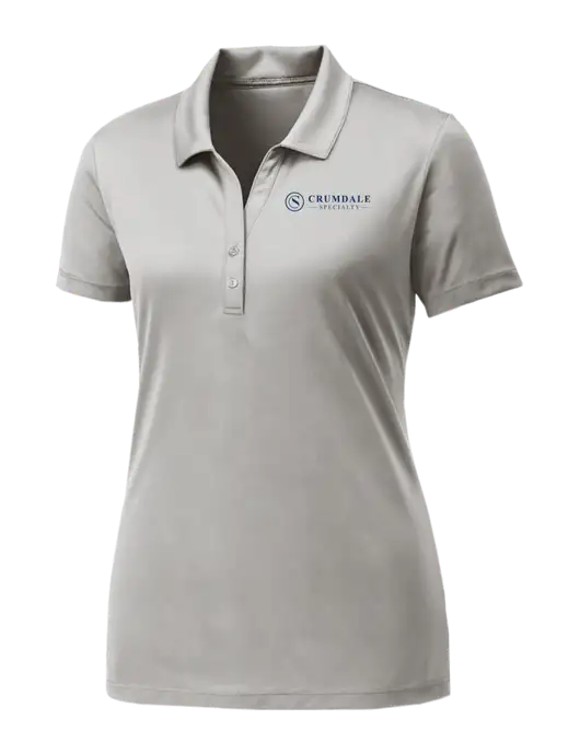 Womens Very Light Grey PosiCharge Competitor Polo w/Crumdale Logo