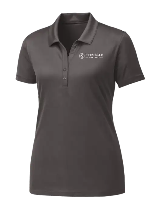 Womens Dark Grey PosiCharge Competitor Polo w/Crumdale Logo
