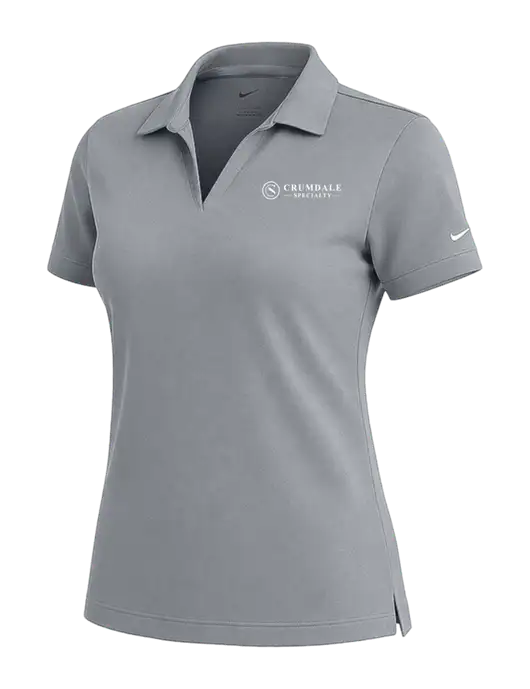 NIKE Medium Grey Womens Dri-Fit Micro Pique Polo w/Crumdale Logo