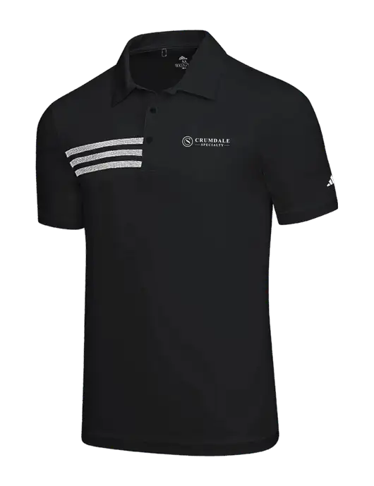 Adidas Black 3 Stripes Chest Polo w/Crumdale Logo