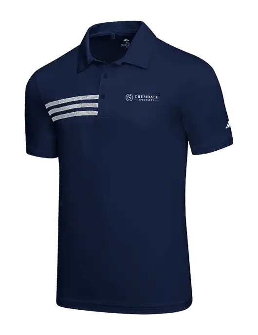 Adidas Navy 3 Stripes Chest Polo w/Crumdale Logo