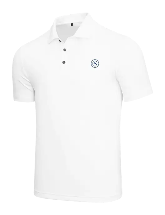 Adidas White  Performance Polo w/Crumdale Icon Logo