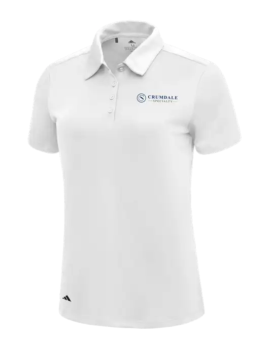 Adidas White Womens Ultimate Solid Polo w/Crumdale Logo