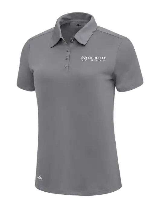 Adidas Medium Grey Womens Ultimate Solid Polo w/Crumdale Logo