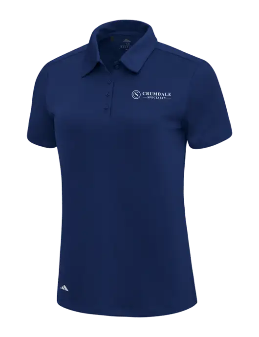 Adidas Navy Blue Womens Ultimate Solid Polo w/Crumdale Logo