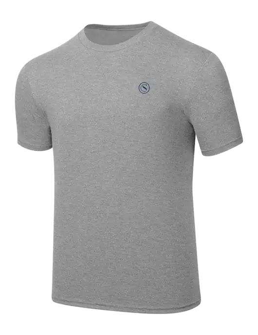 Simply Soft Heathered Light Grey 4.5oz  Poly/Combed Ring Spun Cotton T-Shirt w/Crumdale Icon Logo