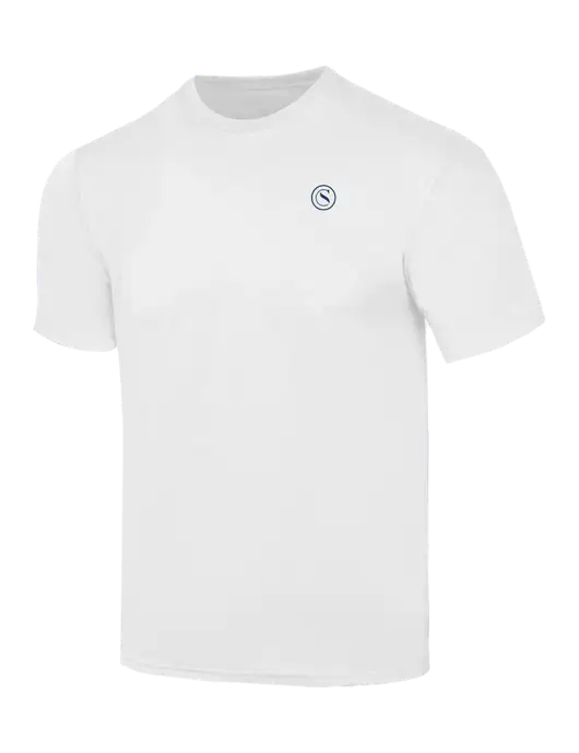 Simply Soft White 4.5oz  Poly/Combed Ring Spun Cotton T-Shirt w/Crumdale Icon Logo
