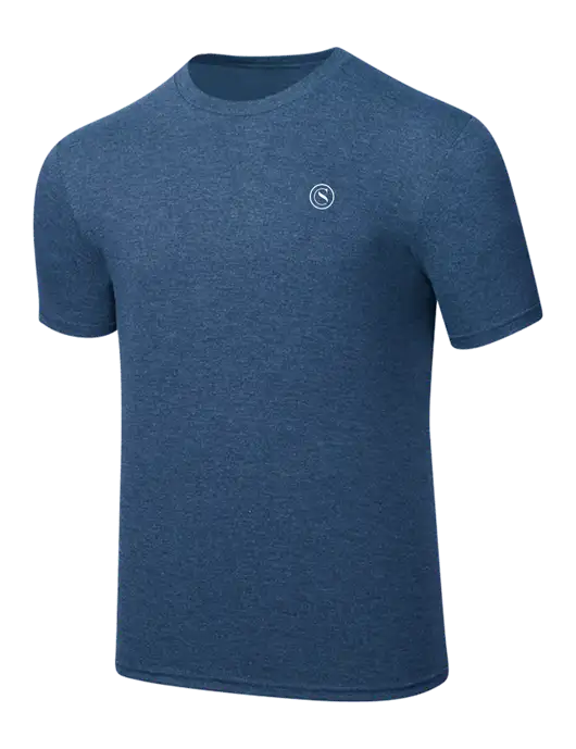 Simply Soft Heathered Navy 4.5oz  Poly/Combed Ring Spun Cotton T-Shirt w/Crumdale Icon Logo