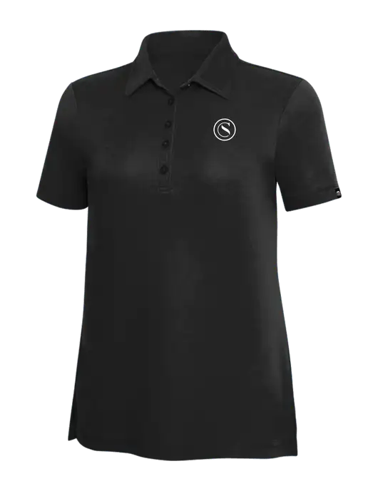 TravisMathew Black Solid Womens Oceanside Polo w/Crumdale Icon Logo