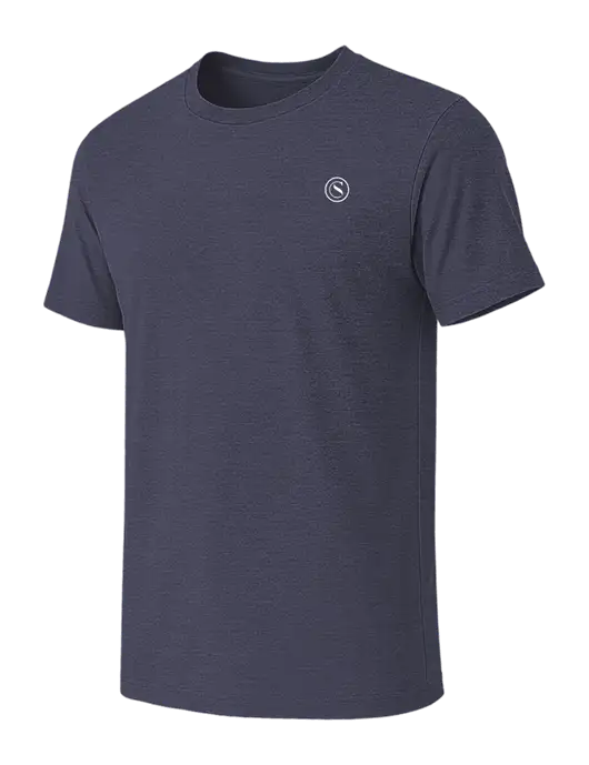 BELLA+CANVAS Heather Navy CVC Short Sleeve Tee w/Crumdale Icon Logo