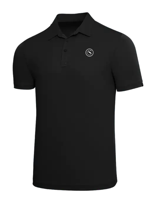 TravisMathew Black Solid Oceanside Polo w/Crumdale Icon Logo