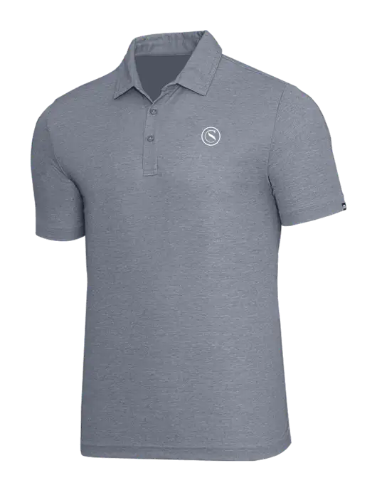 TravisMathew Navy Heather Oceanside Polo w/Crumdale Icon Logo