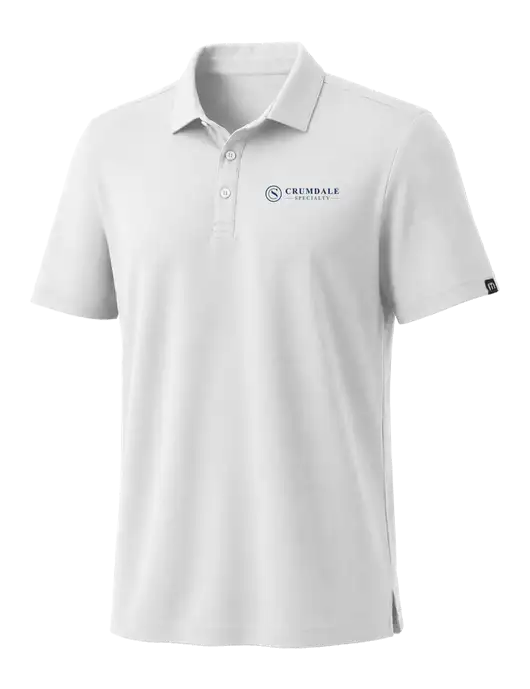 TravisMathew White Coto Performance Polo w/Crumdale Logo