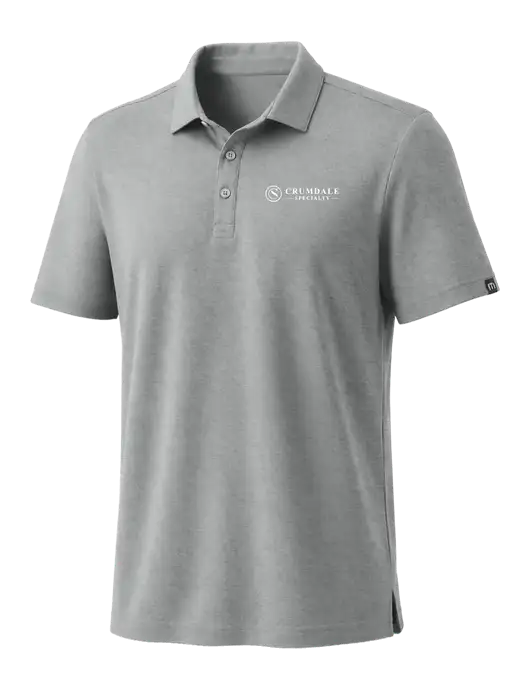 TravisMathew Medium Grey Heather Coto Performance Polo w/Crumdale Logo