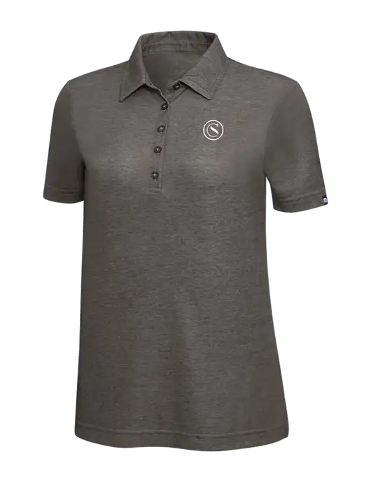 TravisMathew Black Heather Womens Oceanside Polo w/Crumdale Icon Logo