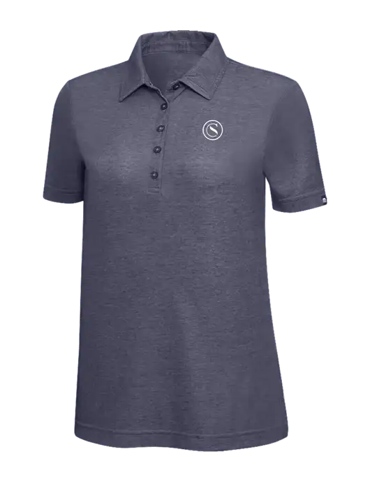 TravisMathew Navy Heather Womens Oceanside Polo w/Crumdale Icon Logo