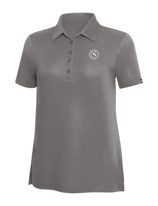 TravisMathew Grey Solid Womens Oceanside Polo w/Crumdale Icon Logo