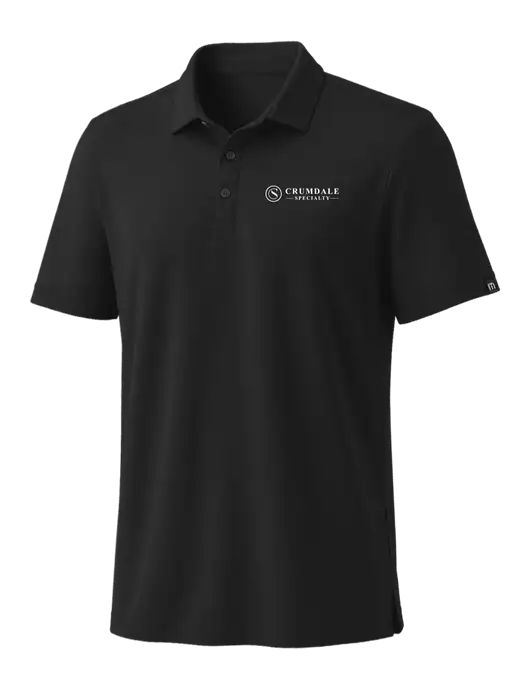 TravisMathew Black Coto Performance Polo w/Crumdale Logo