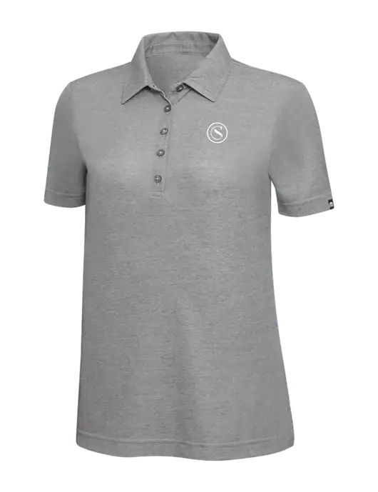 TravisMathew Grey Heather Womens Oceanside Polo w/Crumdale Icon Logo