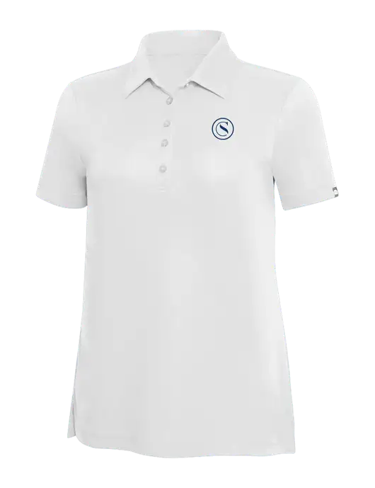 TravisMathew White Solid Womens Oceanside Polo w/Crumdale Icon Logo