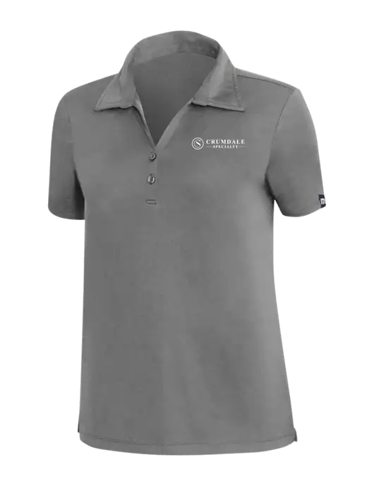 TravisMathew Med Dark Grey Womens Coto Performance Polo w/Crumdale Logo