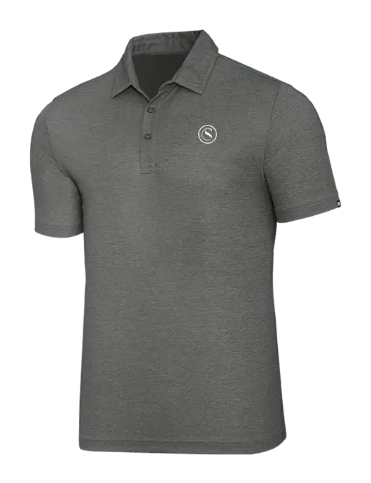TravisMathew Grey Heather Oceanside Polo w/Crumdale Icon Logo