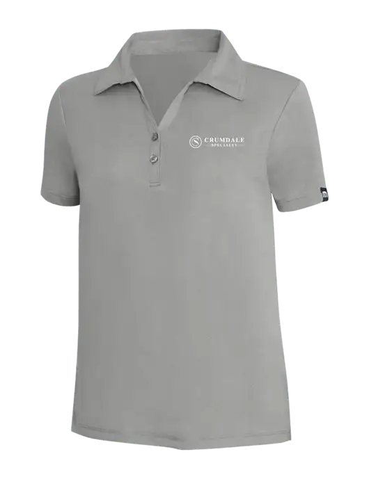 TravisMathew Light Grey Heather Womens Coto Performance Polo w/Crumdale Logo
