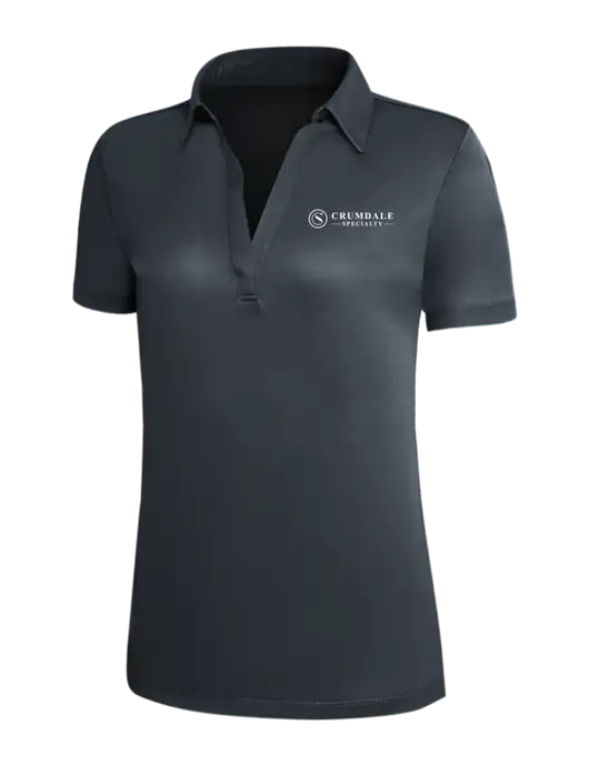 Dark Grey Silk Touch Womens Performance Polo w/Crumdale Logo
