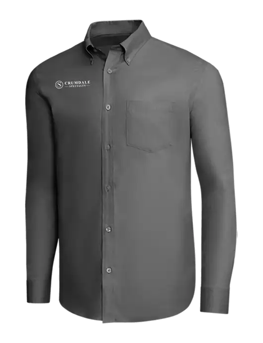 Brooks Brothers Dark Grey Wrinkle-Free Stretch Pinpoint Shirt w/Crumdale Logo