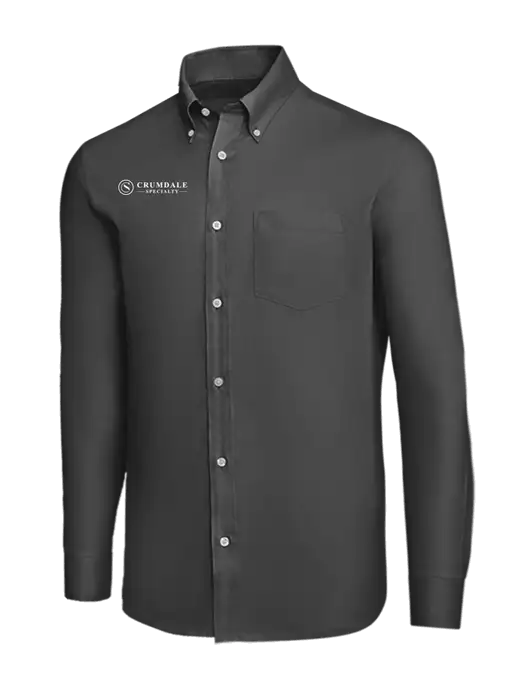 Brooks Brothers Dark Grey Wrinkle-Free Stretch Nailhead Shirt w/Crumdale Logo