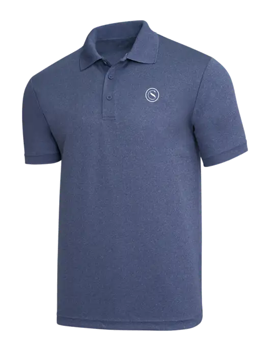 Light Navy Heather PosiCharge RacerMesh Polo w/Crumdale Icon Logo