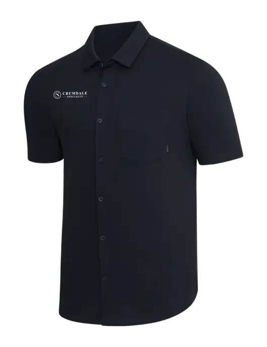 OGIO Black Extend Short Sleeve Button Up Shirt w/Crumdale Logo