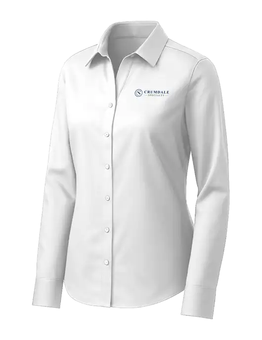 Brooks Brothers Womens White Wrinkle-Free Stretch Pinpoint Shirt w/Crumdale Logo