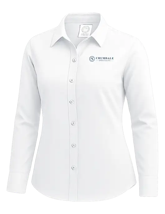 Brooks Brothers Womens White Wrinkle-Free Stretch Nailhead Shirt w/Crumdale Logo