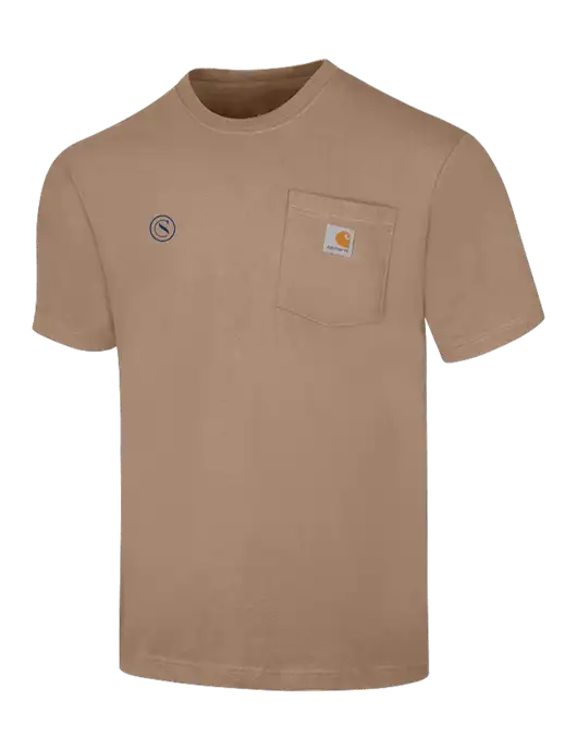 Carhartt Workwear Dark Tan Pocket Short Sleeve T-Shirt w/Crumdale Icon Logo