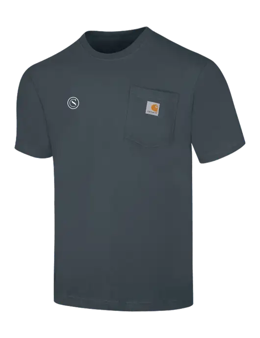 Carhartt Workwear Dark Slate Blue Pocket Short Sleeve T-Shirt w/Crumdale Icon Logo
