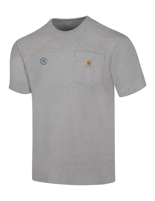 Carhartt Workwear Light Grey Heather Pocket Short Sleeve T-Shirt w/Crumdale Icon Logo