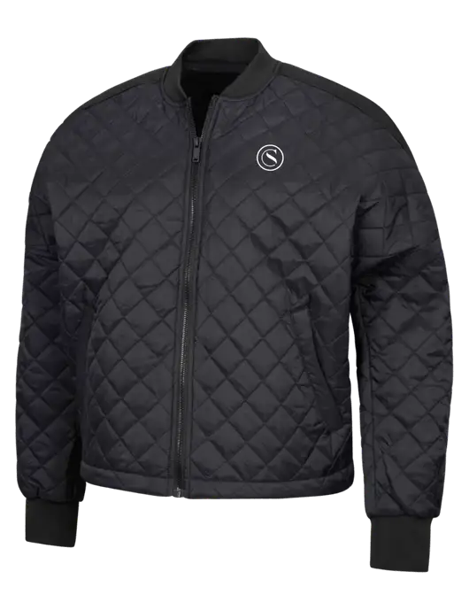 Mercer+Mettle Black Womens Boxy Quilted Jacket w/Crumdale Icon Logo
