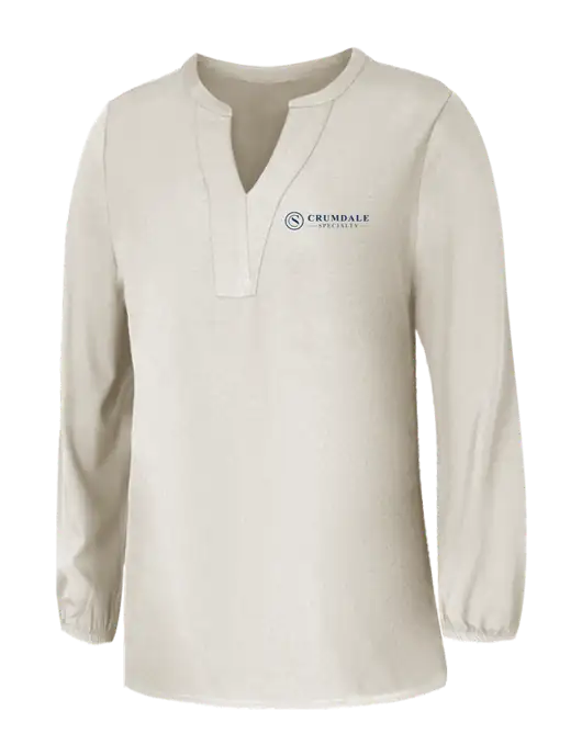 Mercer+Mettle Womens Ivory Stretch Crepe 3/4 Sleeve Blouse w/Crumdale Logo